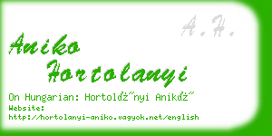 aniko hortolanyi business card